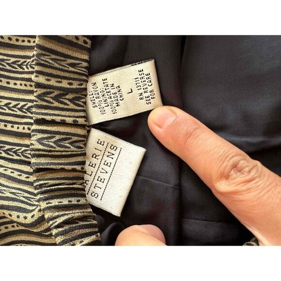 Vintage Patterned Slit Pencil Skirt Womens Size L - Picture 9 of 9